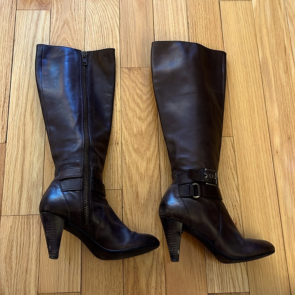 Vintage Coach brown leather boots, sz 7